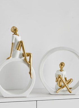 高级感小众抽象艺术装饰品摆件简约现代酒店软装摆设样板间工艺品