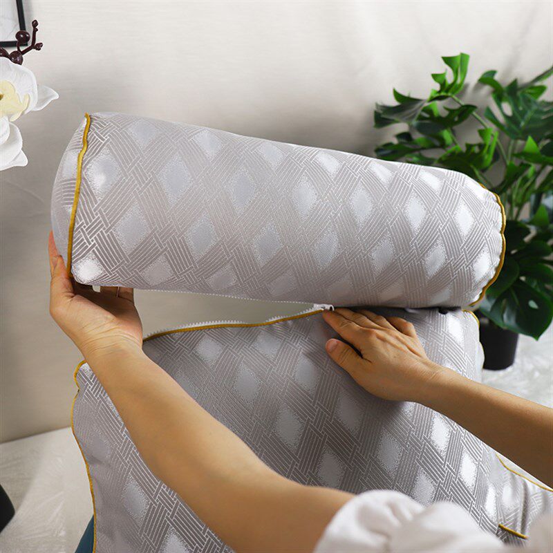 Bedside cushion waist pillow bed sofa bay window soft package cylindrical neck pillow large backrest pillow cushion removable for pregnant women