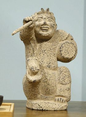 仿古董艺术家居多宝阁装饰品工艺品书房文化博古架人物酒柜架摆件