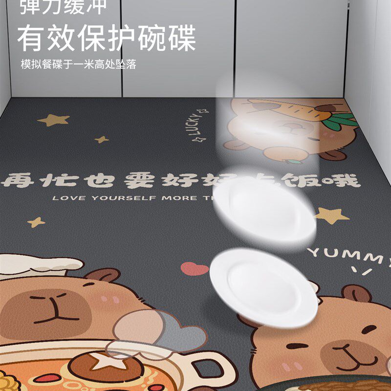 Kitchen floor mat 2025 new high m grade Pvc waterproof carpet anti-slip, oil-proof, wipeable and washable special floor