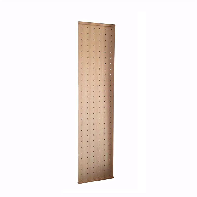 Solid wood hole board top-to-bottom partition metal wardrobe side panel entrance hall living room punch-free card slot customization