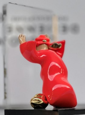 《撞财运》招财摆件客厅酒柜高档办公室玄关装饰品开业乔迁礼品