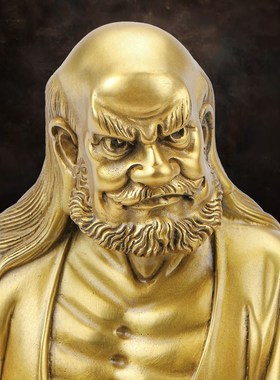 善缘堂 十八罗汉铜像伏虎降龙像黄铜家用客厅装饰桌面工艺品摆件