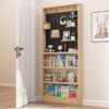 Perforated board storage rack solid wood door behind floor rack sandwich ultra-thin bookshelf L storage rack cheese thin cabinet with narrow gap