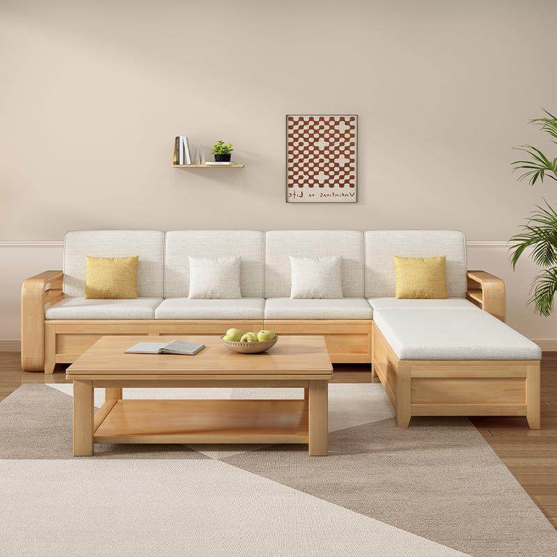 实木沙发茶几组合客厅家具现代简约冬夏两用布艺高箱储物转角沙发,淘宝优惠券,粉丝福利购,淘宝优惠卷