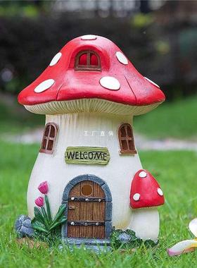 小夜太灯阳F86878TT树脂小房花子树屋园摆件庭院装饰园艺杂货阳能