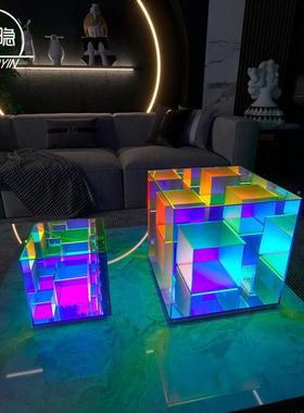 超立体魔方盒艺方术MFD装置电脑桌面摆件搭发物光亚克力竞好彩色