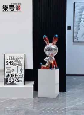 轻奢高档兔子摆件客厅电视柜坐姿创意家居装饰品艺术卡通落地雕塑