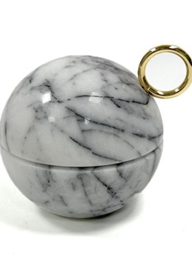 现代意式极简大理石球形装u饰罐组摆件茶室书房桌面家居装饰品摆