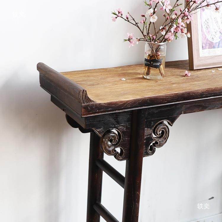 新窄中式长条架案实木简约边小柜条案置物门厅装饰复古做旧玄关垒,淘宝优惠券,粉丝福利购,淘宝优惠卷