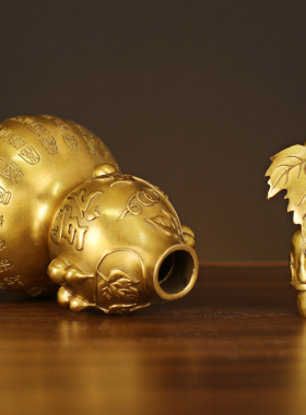 百福葫芦大号化解铜葫芦开盖空心摆件一L对五福临门平安有福葫芦