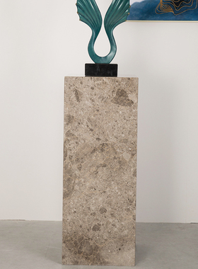 紫彩玉大理石底座玄关落地工艺品摆件基座酒店Q会所雕塑展示底座