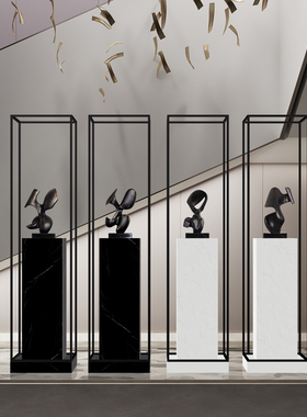 雕塑台摆件大理石底座售楼处酒店大堂落地基座商业大厅装饰摆台