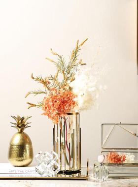 北欧轻奢金色电镀石榴托盘样板房别墅客厅餐桌茶几收纳装饰摆件