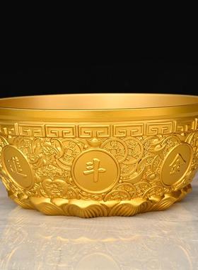 纯铜聚宝盆摆件黄铜存钱罐店铺客厅家用全铜实心铜盆铜缸大号铜器