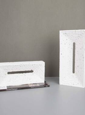 装现代简约白色树脂摆件样板办公室书LEM房客厅居玄关家桌面软间