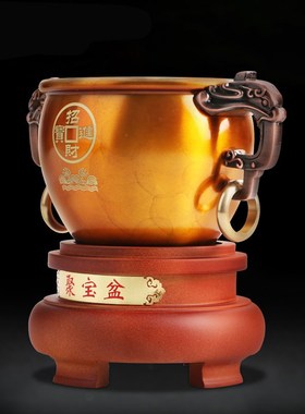 全铜聚宝盆摆件客厅玄关装饰品开业乔迁礼品M招财进宝聚财铜存钱