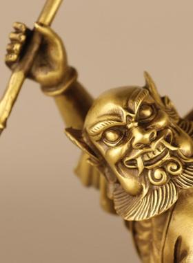 黄铜魁星礼点斗摆件铜大小号持笔TWG魁星家居公室香案办摆件装饰