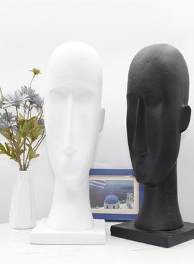 代现简约酒店别墅大堂端景台人面雕塑摆饰BJ00008件样板房创意家