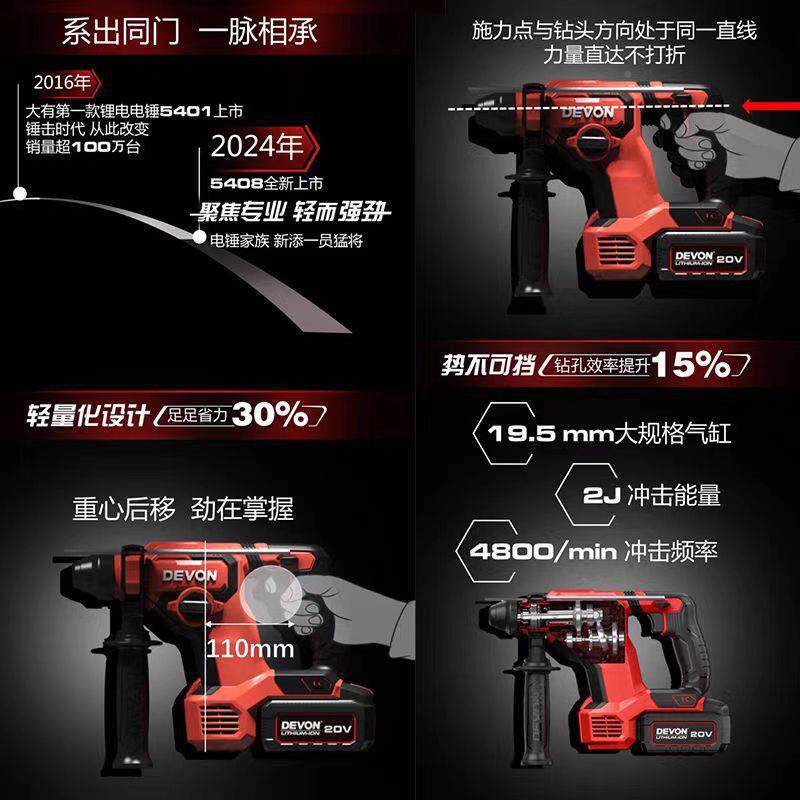 0029788v电式电锤充548无刷锂电冲击钻两用混凝土电动电2钻-图1