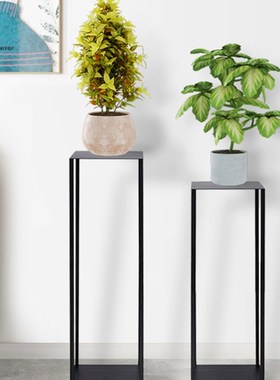 中式铁艺摆件高底座样板间艺术品底座雕塑黑色高底座置物架摆设品