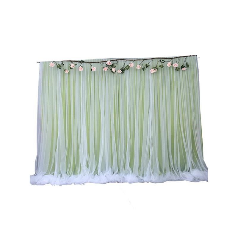 新款婚庆背景纱幔婚礼网纱布幔幕布生日幼儿园舞台纱幔布置装饰布 - 图3
