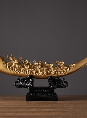 新中式摆件轻奢高档客厅玄关酒柜博古架装饰品创意办公.室桌面摆