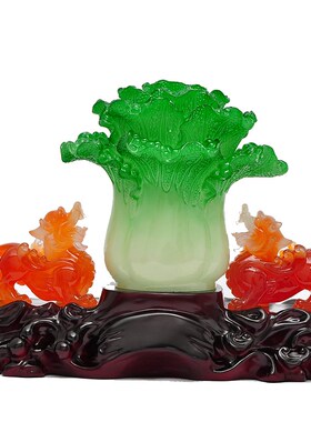 貔貅玉白菜招财摆件m开业乔迁新居商务礼品办公室客厅工艺品装饰