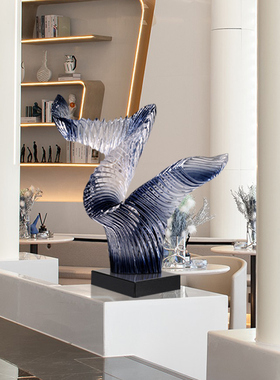 售楼处酒店大堂高档摆件现代抽象透明雕塑别墅样板间展厅艺术装饰