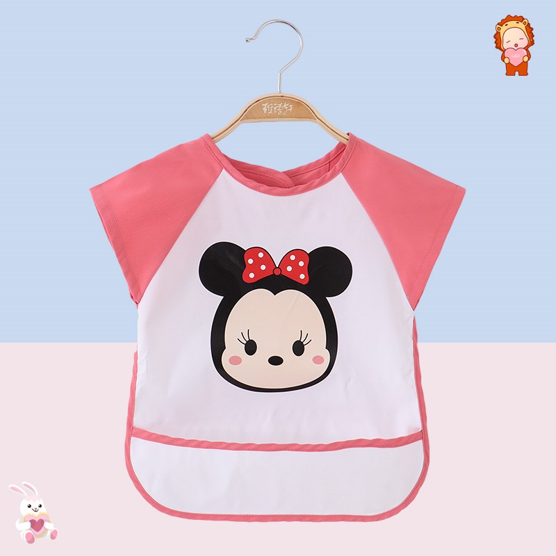 Bib baby food smock, baby boy's children's apron, baby's meal waterproof and anti-dirty baby rice pocket, girl's summer