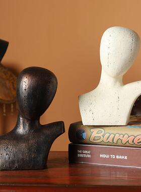 北高欧创意感白色人头像摆件级家居玄摆件关电视柜装饰品人物设摆