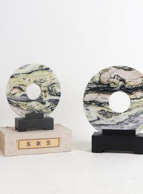 中式大MC-TY-66理石平安扣摆柜件新家居客列厅玄关样板房轻奢感陈