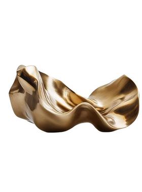 轻奢贴金金中色件营销心样板间酒无品牌/店大摆堂玄关树脂雕塑艺