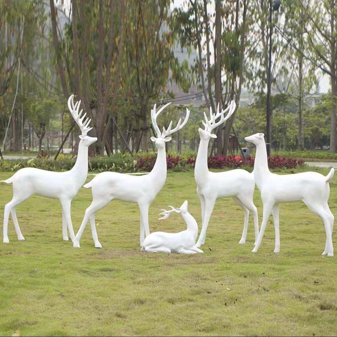 户外璃钢雕塑仿真白玻鹿摆件园景观梅花鹿动物婚礼林陈公鹿美装饰,淘宝优惠券,粉丝福利购,淘宝优惠卷