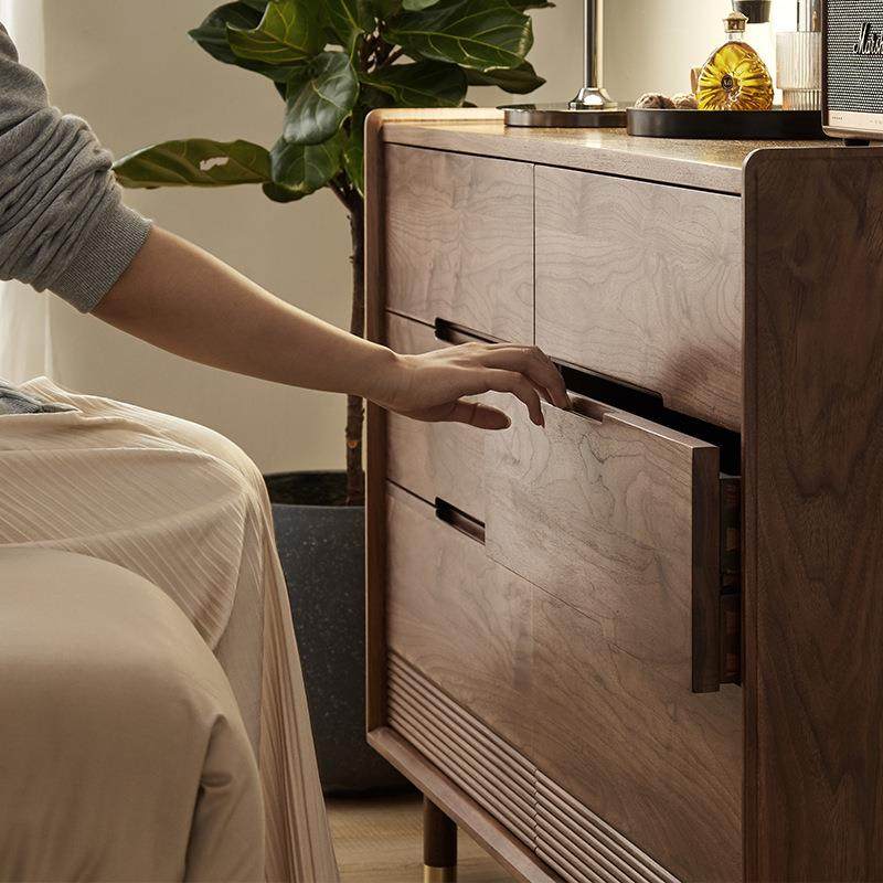 黑胡桃木卧室储物柜收纳柜日式简约客厅斗柜边柜全实木置物六斗柜,淘宝优惠券,粉丝福利购,淘宝优惠卷