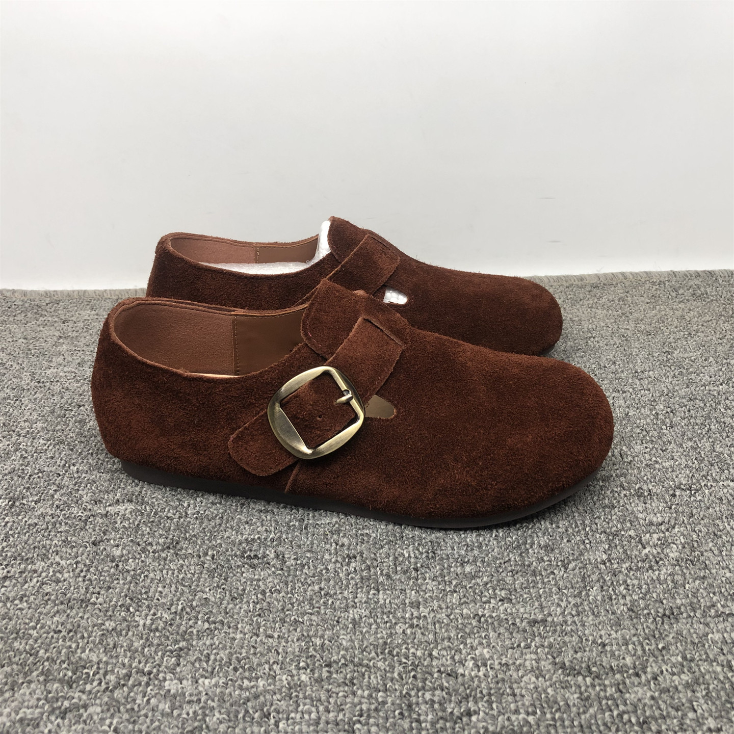 37码品牌撤柜勃肯鞋女真皮2025秋新款鞋子平底磨砂牛皮一脚蹬女鞋,淘宝优惠券,粉丝福利购,淘宝优惠卷