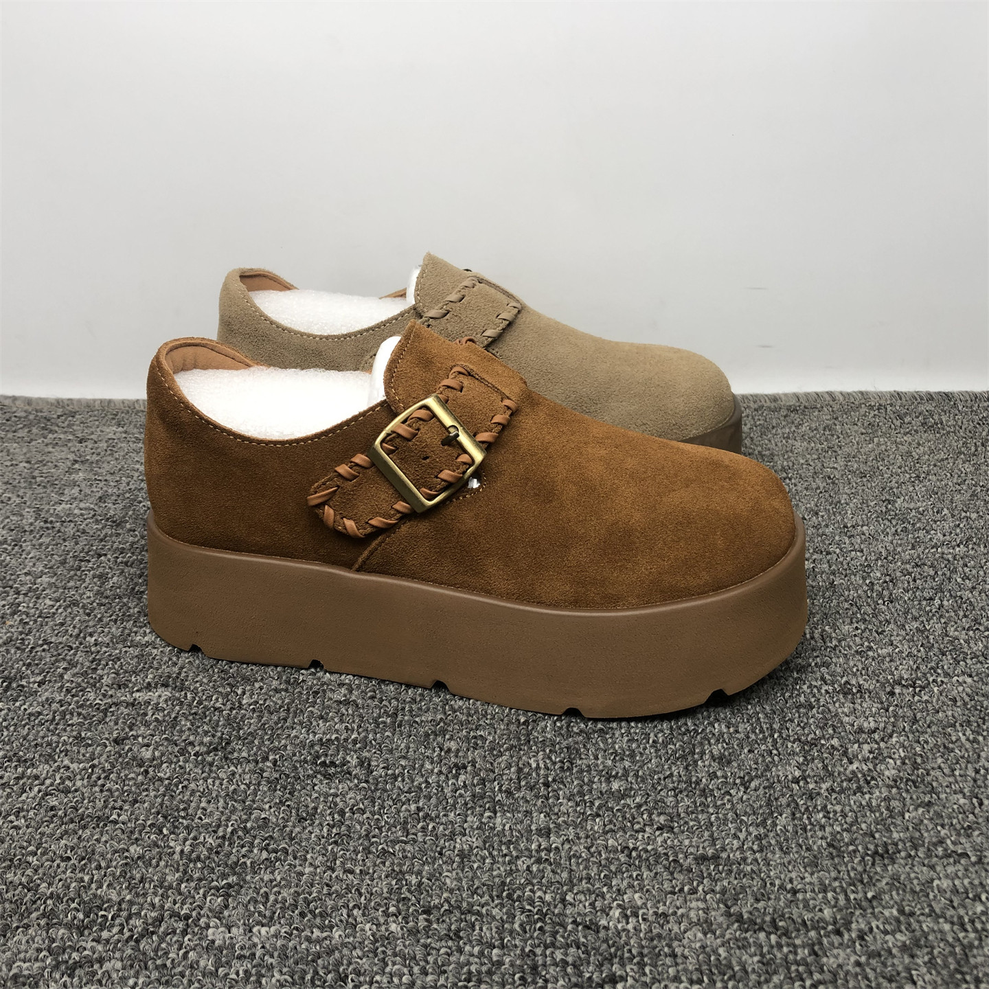 品牌撤柜真皮复古厚底博肯鞋女2025新款磨砂牛皮厚底轻便乐福鞋潮,淘宝优惠券,粉丝福利购,淘宝优惠卷