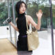 ECODAY original design champagne woven tote bag