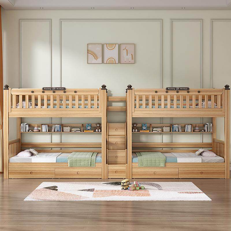 全实木高低床家用同宽双层床多功能上下铺小户型两层床宿舍高低床,淘宝优惠券,粉丝福利购,淘宝优惠卷