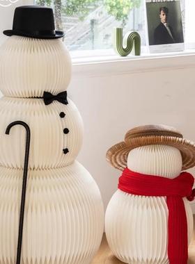 十八纸圣诞装饰纸雪人北摆件商场橱窗店面户外圣诞雪人大道具节日