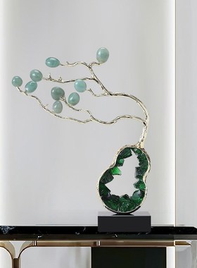 紫水晶葫a芦摆件轻奢招财玛瑙石客厅电视柜玄关装饰高级感乔迁新