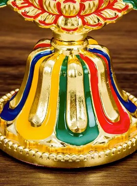 藏式彩绘合金八吉祥摆件居家室内供佛摆件吉祥八宝套装13cm
