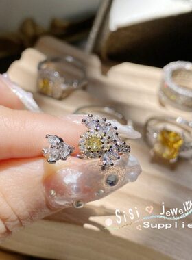 LOVE璀璨小众设计简星语梦幻戒指女 轻奢金黄色个性复古指环ins潮