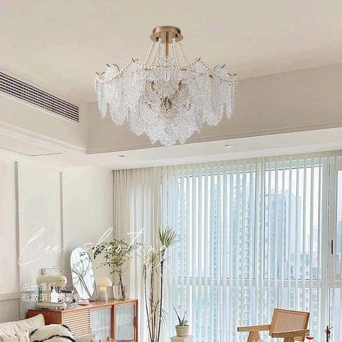 网红客厅灯主卧房5间灯现室法式轻具202546年新款简约代水晶吊灯 - 图3
