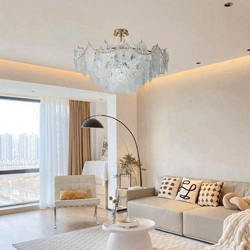 网红客厅灯主卧房5间灯现室法式轻具202546年新款简约代水晶吊灯 - 图2