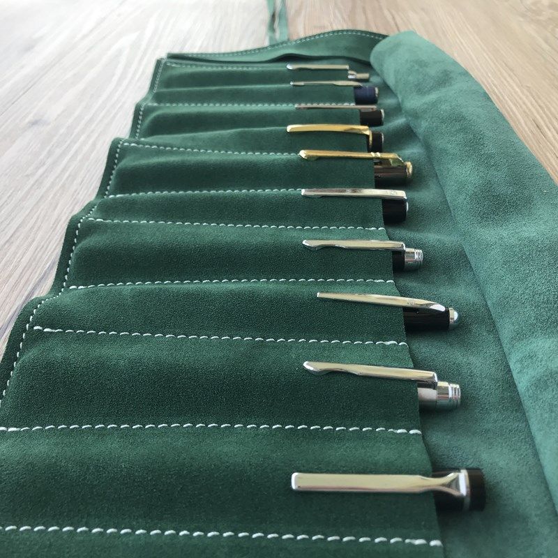 12支大容量真皮笔袋简约牛皮笔帘手工复古钢笔文具收纳保护套女生,淘宝优惠券,粉丝福利购,淘宝优惠卷