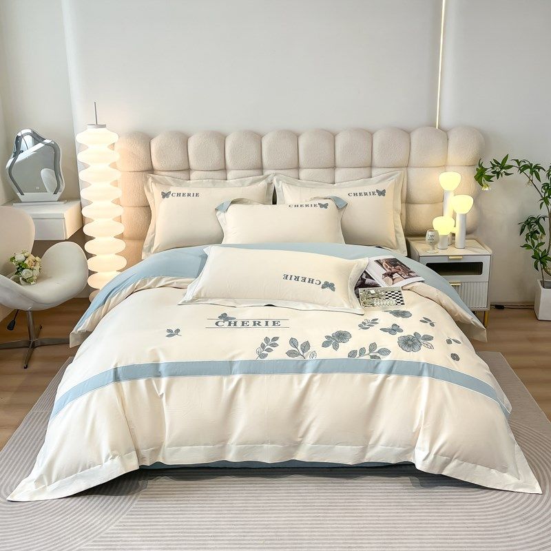 轻奢100支长绒棉纯棉四件套高级感全棉被套床单四季通用床上用品,淘宝优惠券,粉丝福利购,淘宝优惠卷