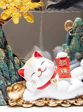 发财树公办室进礼宝摆件猫新款业开大吉JEM礼物送品