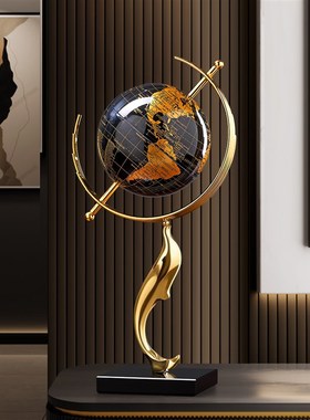 现代创意轻奢地球仪摆件2025新款高级感高端客厅T桌面电视柜装饰