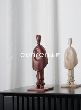 现北欧简约代摆创意抽象人物树脂雕塑件家居墙柜JYZ装书房样板房